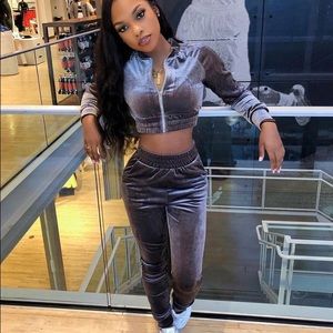 Matching crop jacket and pants!